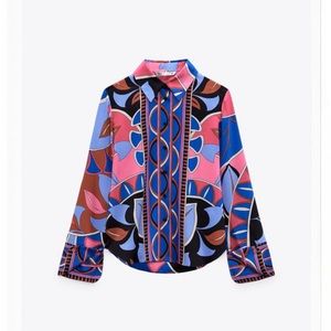 Printed blouse and skirt set from Zara, never worn